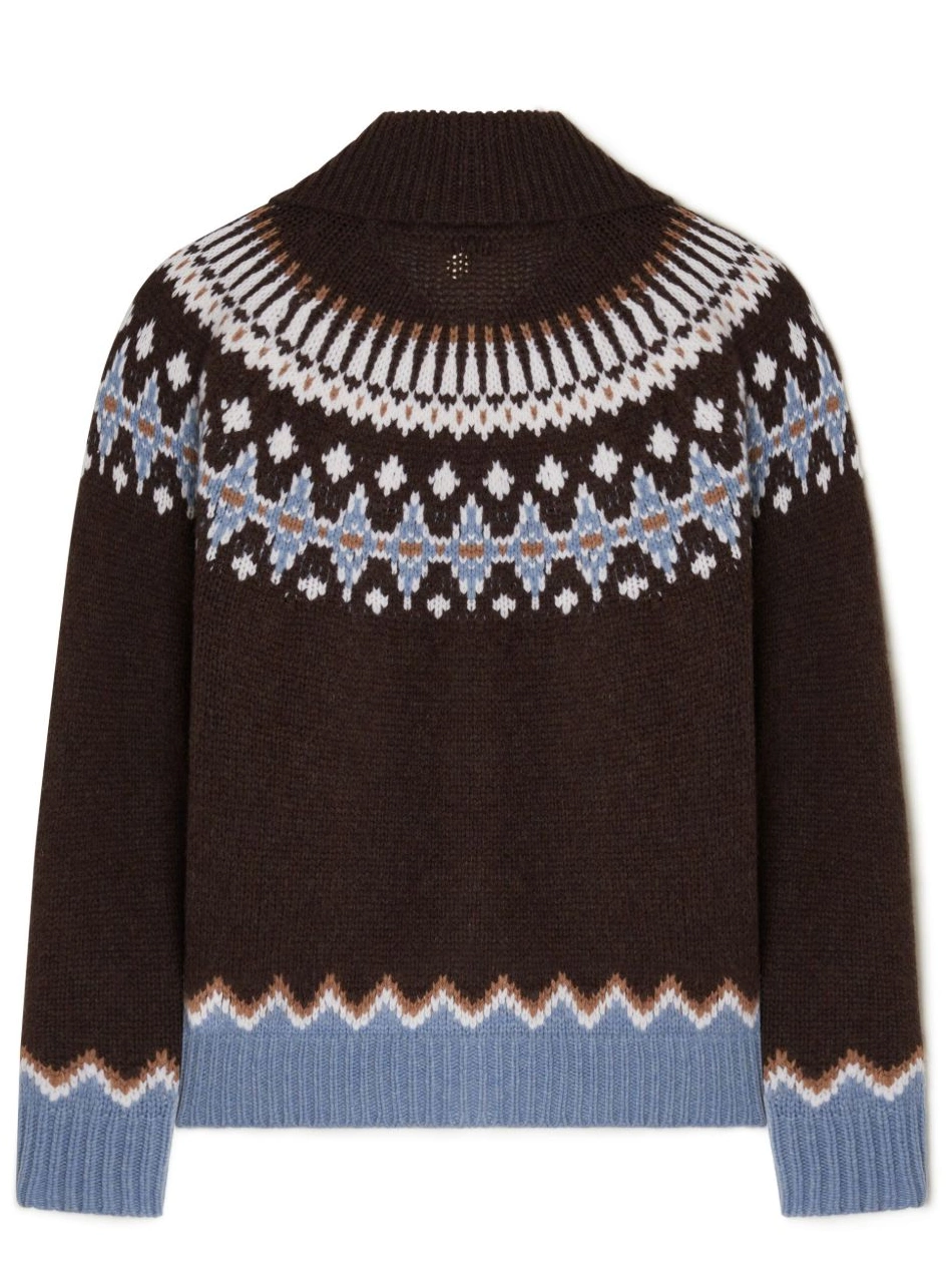 Cheap Women fair isle wool coat cardi Alanui intarsia knit 0818